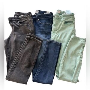 GUESS size26 skinny green jeans & WilliamRast size 25 & Style&Co size 2p jeans